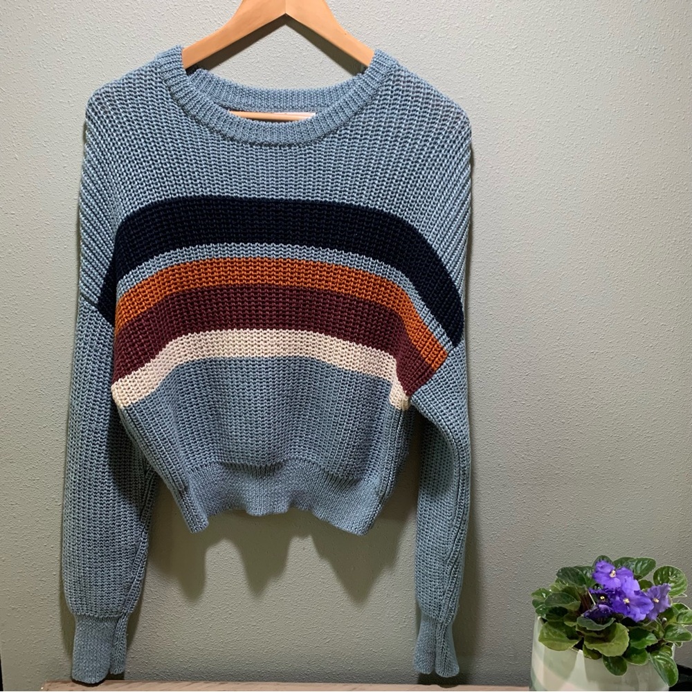 Elan // Striped sweater - Blue - Size Medium